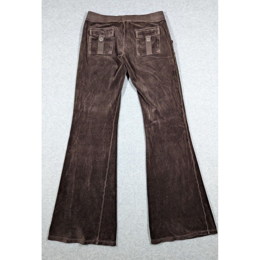 Juicy Couture Pants Women Petite Y2K Vintage Velour Flare Butt Snap Back Pockets - Picture 3 of 12